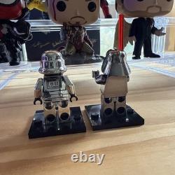 LEGO Custom Chrome Darth Vader And Storm Trooper Minifigure RARE no cape