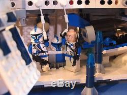 LEGO brick STAR WARS Custom 7676 Blue 501 REPUBLIC GUNSHIP + 9 Minifigures
