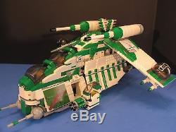 LEGO brick STAR WARS Custom 7676 GREEN 41st LEGION REPUBLIC GUNSHIP + 7 Crew