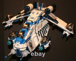 LEGO brick STAR WARS Custom 7676 MOC Blue 501 REPUBLIC GUNSHIP + 6 Minifigures