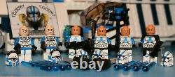 LEGO brick STAR WARS Custom 7676 MOC Blue 501 REPUBLIC GUNSHIP + 6 Minifigures