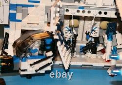 LEGO brick STAR WARS Custom 7676 MOC Blue 501 REPUBLIC GUNSHIP + 6 Minifigures