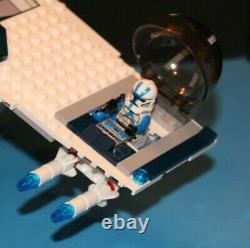 LEGO brick STAR WARS Custom 7676 MOC Blue 501 REPUBLIC GUNSHIP + 6 Minifigures