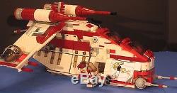 LEGO brick STAR WARS Custom 7676 REPUBLIC GUNSHIP DARK RED with Firing Cannons