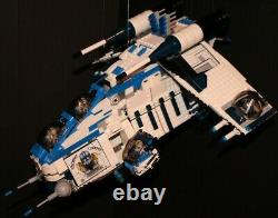 LEGO brick STAR WARS Custom Hybrid MOC Blue 501 REPUBLIC GUNSHIP +12 Minifigures