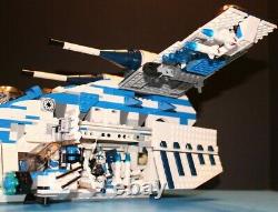 LEGO brick STAR WARS Custom Hybrid MOC Blue 501 REPUBLIC GUNSHIP +12 Minifigures