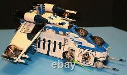 LEGO brick STAR WARS Custom Hybrid MOC Blue 501 REPUBLIC GUNSHIP +12 Minifigures