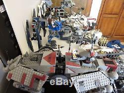 Lot of 38 Lego Star Wars Sets Over 200 Minifigs + Many Custom Weapons