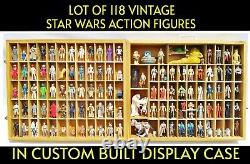 Lot of Star Wars Action Figures 118 Vintage in Custom Built Display Case