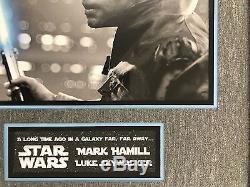 Mark Hamill Signed Luke Skywalker Star Wars Photo 11x14 Custom Framed JSA COA