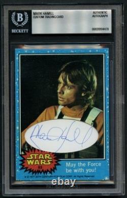 Mark Hamill signed autograph Star Wars Custom Cut Card Luke Skywalker BAS Slab