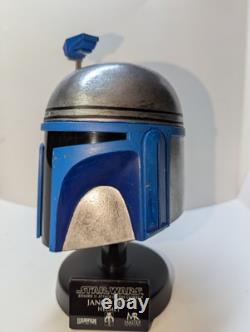 Master Replicas Star Wars. 45 scale Jango Fett Helmet /w Stand Custom + Plaque