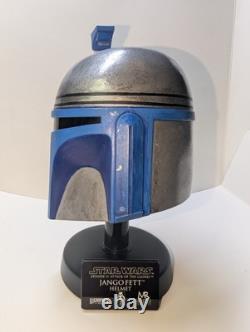 Master Replicas Star Wars. 45 scale Jango Fett Helmet /w Stand Custom + Plaque