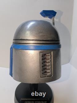 Master Replicas Star Wars. 45 scale Jango Fett Helmet /w Stand Custom + Plaque