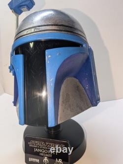Master Replicas Star Wars. 45 scale Jango Fett Helmet /w Stand Custom + Plaque