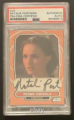 Natalie Portman Signed Custom Cut Trading Card Star Wars Padme PSA 84486613