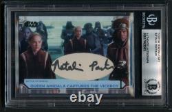 Natalie Portman signed autograph Star Wars Custom Cut Card Actress BAS Slabbed