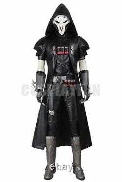 Overwatch OW Reaper Adult Men's Full Set Uniform Cosplay Costume Halloween
