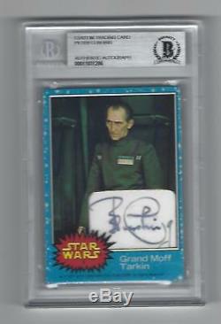 Peter Cushing Signed Custom 1977 Star Wars Trading Card BAS 11031206