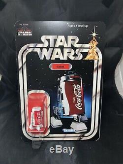 Rare Vintage 1970s Coca Cola Star Wars Cobot R2-D2 Keychain on Custom Cardbacker