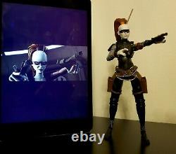 STAR CLONE WARS 6 Custom Black Series Mandalorian lot AURRA SING ASSASSIN Armor