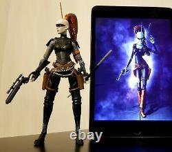 STAR CLONE WARS 6 Custom Black Series Mandalorian lot AURRA SING ASSASSIN Armor