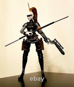 STAR CLONE WARS 6 Custom Black Series Mandalorian lot AURRA SING ASSASSIN Armor