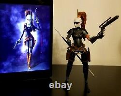 STAR CLONE WARS 6 Custom Black Series Mandalorian lot AURRA SING ASSASSIN Armor