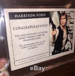 STAR WARS HARRISON FORD AUTOGRAPHED SIGNED 5x7 CUSTOM CARD (BECKETT)