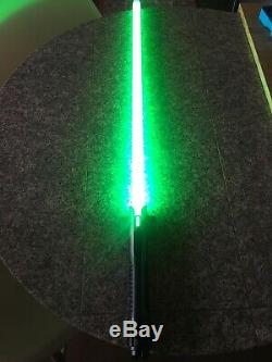 Saberforge Custom black Star Wars Green Lightsaber With Sound and blade