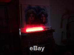Silver Star Wars Custom Red String LED FX Lightsaber W In-Hilt Recharge + Sound