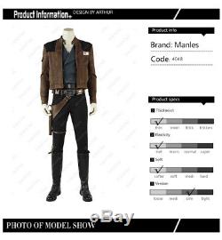 Solo A Star Wars Story Han Solo Costume Cosplay Halloween Fancy Dress Men Suits