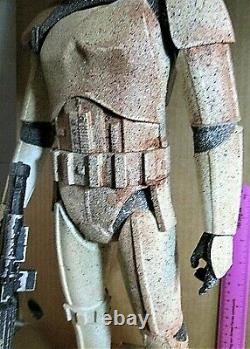 Star Wars 18 inch SANDTROOPER custom finish. Jakks figure weathered / sand