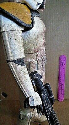 Star Wars 18 inch SANDTROOPER custom finish. Jakks figure weathered / sand. Ooak