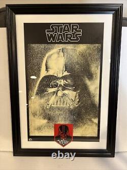 Star Wars 1977 Darth Vader Print With Custom Framed With Patch 15 X 21
