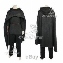 Star Wars 8 Luke Skywalker Cosplay Costume Black Suit with Boots Custom Made New