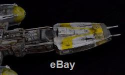 Star Wars ANH Studio Scale Y-wing Gold 5 Model Built and Lit Model withCustom Base
