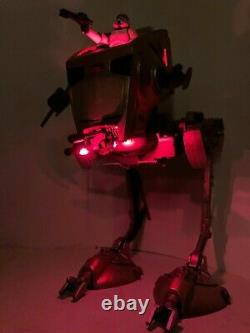 Star Wars AT-ST Walker 1982 + Stormtrooper. Mandalorian Custom LED lights