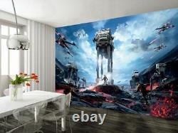 Star Wars Battle Ships Wallpaper Woven Self-Adhesive Wall Art Mural Decal M235