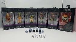 Star Wars Black Series Rebels Lot of 6 + Custom Heads Ezra, Sabine, Hera, Zeb