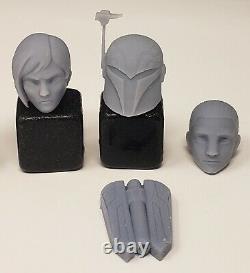 Star Wars Black Series Rebels Lot of 6 + Custom Heads Ezra, Sabine, Hera, Zeb