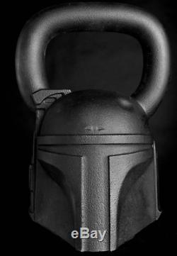 Star Wars Boba Fett Kettlebell 50lbs Custom Sculpted Chip Resistant Iron Black