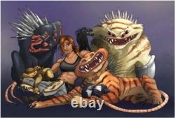 Star Wars Custom Animal Nexu white 3d resin printed compatible with brick