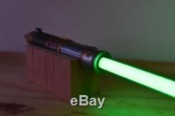 Star Wars Galaxy's Edge Lightsaber withCustom Hilt Stand! 2 Kyber Crystals! NEW