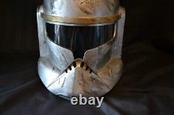 Star Wars Helmet Full Size Clonetrooper Custom Painted Battle Damage Silver Gold