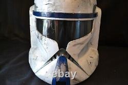 Star Wars Helmet Full Size Clonetrooper Custom Painted Battle Damage White Blue