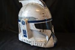 Star Wars Helmet Full Size Clonetrooper Custom Painted Battle Damage White Blue