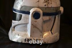 Star Wars Helmet Full Size Clonetrooper Custom Painted Battle Damage White Blue