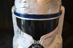 Star Wars Helmet Full Size Clonetrooper Custom Painted Battle Damage White Blue