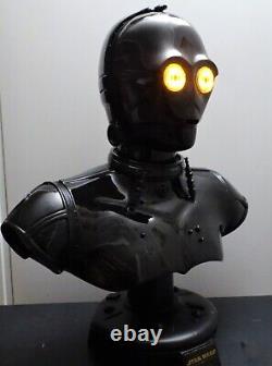 Star Wars Sideshow Custom Black C-3po Life-size Bust Statue Figure Unfinished